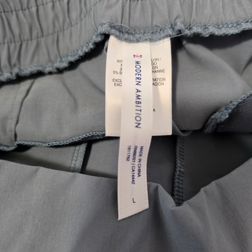 Modern Ambition Womens Recycled Nylon Stretch Pull On Pants Blue Gray Large - Picture 2 of 6